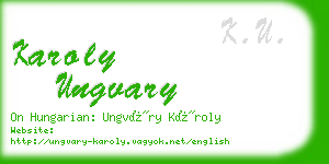 karoly ungvary business card